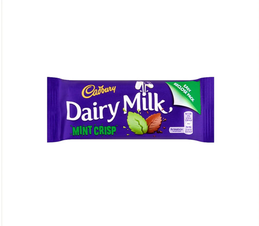 Cadbury Dairy Milk Mint Crisp (54 g) Bars box of 48
