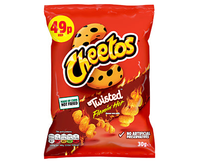 Cheetos Twisted Flamin Hot Snacks Crisps 30g x30