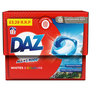 DAZ All in 1 Pods Whites & Colours 12's x4