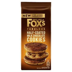 Foxs Fabulous HalfCoat Milk Choc Cookie 175g x8