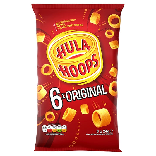 Hula Hoops Original Ready Salted  6 Pack (24 g) box contains 30pcks