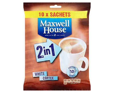 Maxwell House 2 in 1 White Coffee x10 x14 units