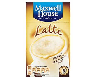Maxwell House Classic Roast Latte Instant Coffee Sachets x8 x12units