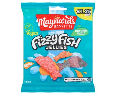 Maynards Bassetts Fizzy Fish Jellies 130g x10