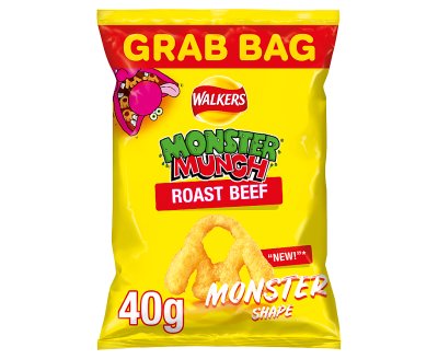 Mega Monster Munch Roast Beef Flavour Baked Corn Snack 40g x30
