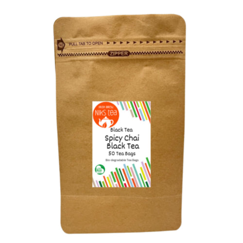 Nik's Tea Spicy Chai Black Tea - 50 Tea Bags
