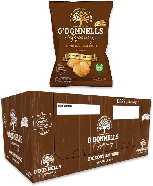 O’Donnells Hickory Smoked Flavour Hand Cooked Potato Crisps, 24 x 50g