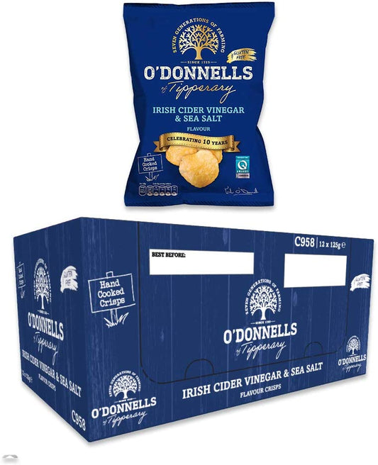 O'Donnells Sea Salt & Vinegar Flavour Potato Crisps,32 x 47.5g