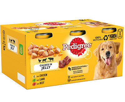 PEDIGREE Dog Tins Mixed Selection in Jelly 6 x 385gx4