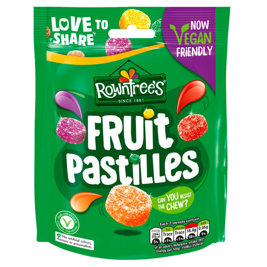 Fruit Pastilles Bags Rowntrees (Vegan) 143g x10