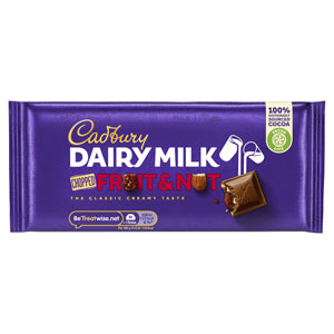 Cadbury Dairy Milk Fruit & Nut (54 g) Bars box of 48