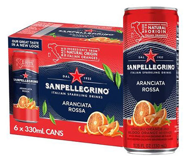 Sanpellegrino Sparkling Fruit Beverages Aranciata Rossa 33cl Can Single