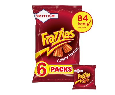 Smiths Frazzles Snacks Crispy Bacon 6 x 18g x8