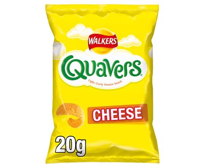 Walkers Quavers Light Curly Potato Snack Cheese Flavour 20g