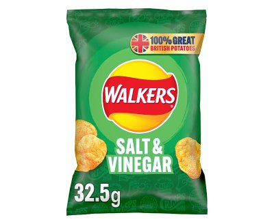Walkers Salt & Vinegar Flavour Crisps 32.5gx32