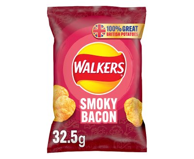 Walkers Smoky Bacon Flavour Crisps 32.5g 32.5gx32