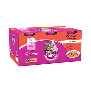 Whiskas Can Meat Select in Jelly 390g 6pk x4