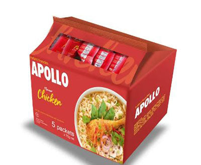 apollp chicken noodles 5 pack x8
